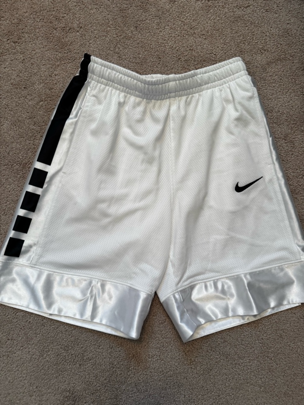 Nike White Basketball Shorts with Black Accents